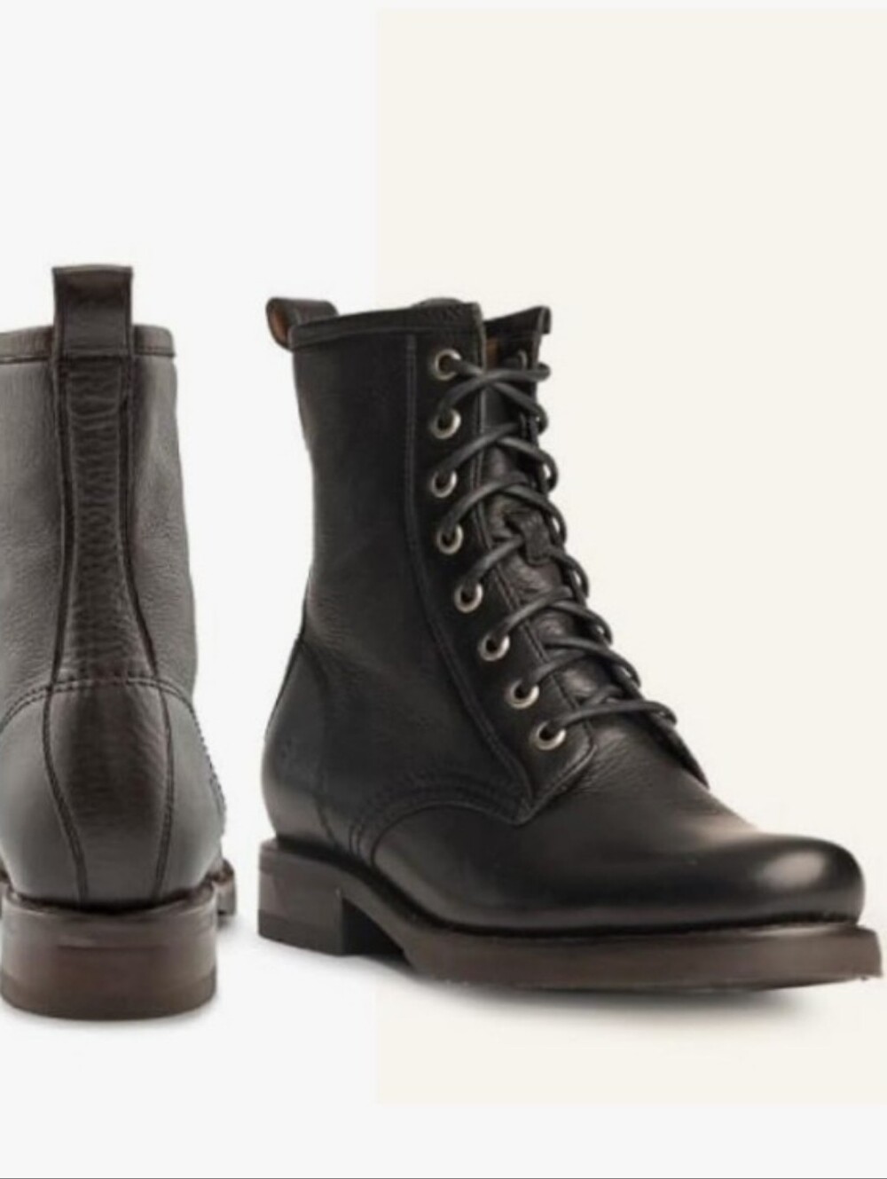 NWOT Frye Veronica Women’s Combat Boots, Black, Sz 9 (like an 8.5)